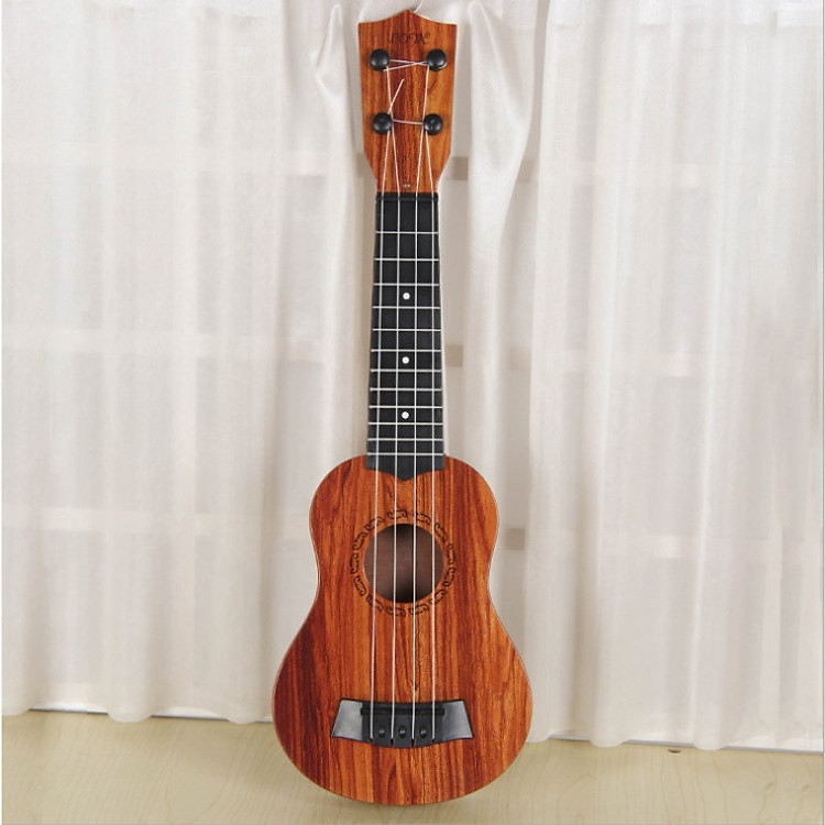 Đồ chơi đàn guitar mini vân gỗ cho trẻ tập chơi đàn