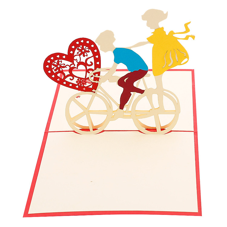 Thiệp Nổi 3D Ninrio - Love Bikes BT049 (12x12)- Màu Ngẫu Nhiên