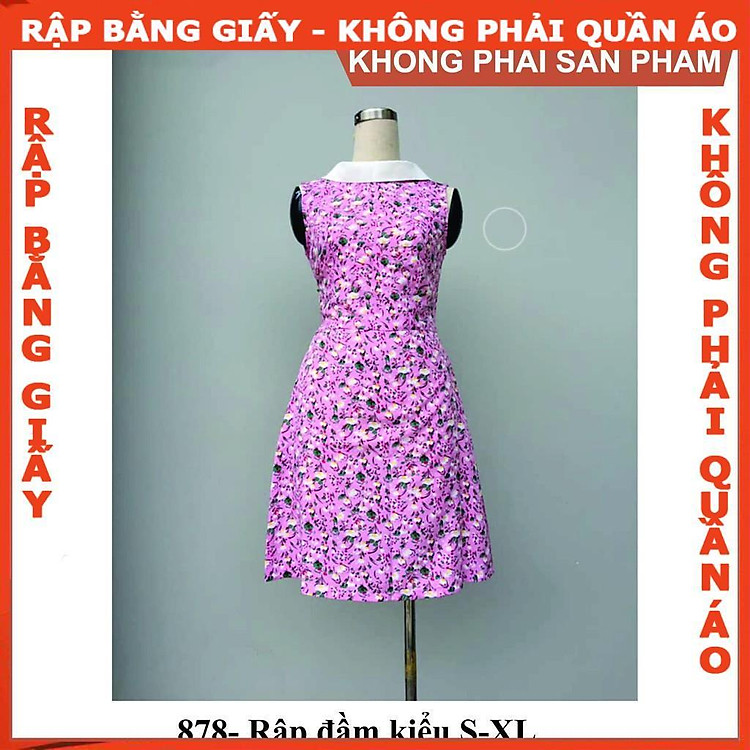 Rập Giấy A0 Mã 878 - Đầm Dáng A (Bản Vẽ) - Ảnh 2