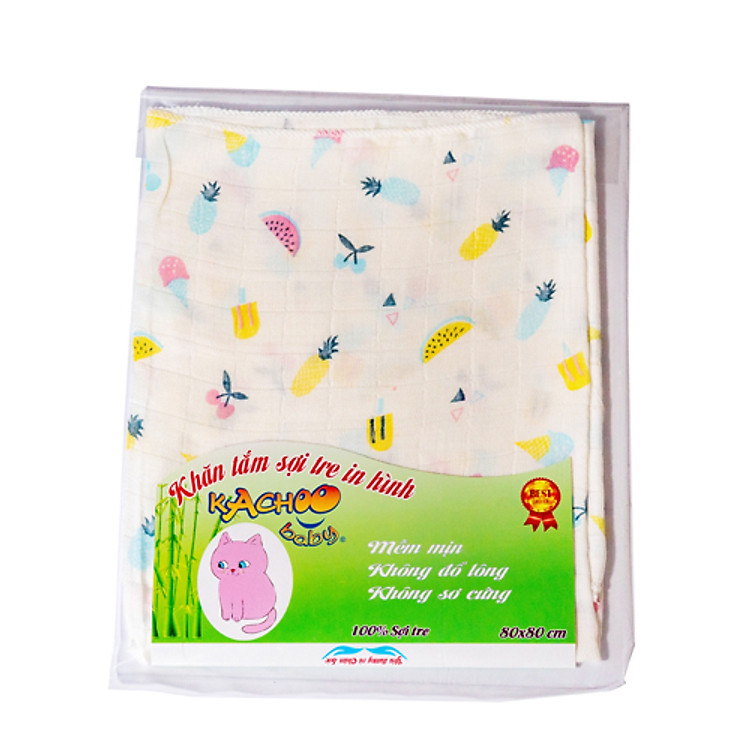 Khăn tắm bé sợi tre 80x80 cm Chính hãng Giá tốt - Hình ảnh 2