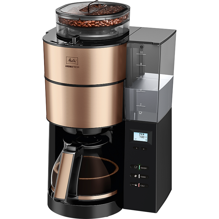 Máy pha cà phê giấy lọc Melitta Aroma Fresh Copper - Tích hợp máy xay - Hàng nhập khẩu