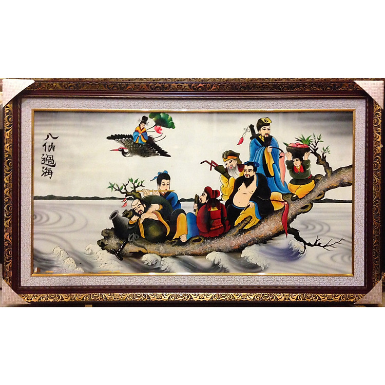 Tranh sơn mài , Bát Tiên Quá Hải - SM241
