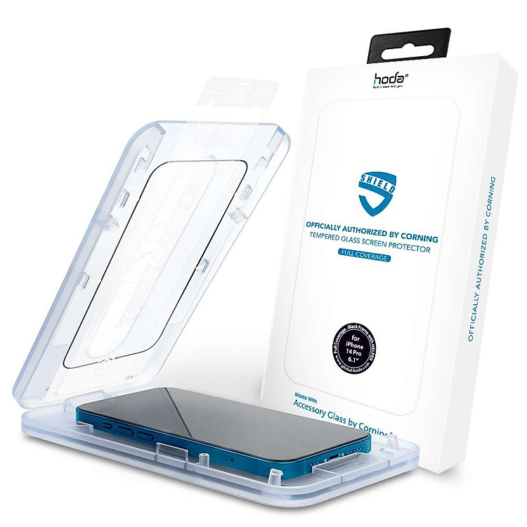 Dán Cường Lực dành cho iPhone 13/13 Pro/13 Mini/13 Pro Max HODA Full Clear AGbC Corning Kèm Khung Dán - Hàng Nhập Khẩu