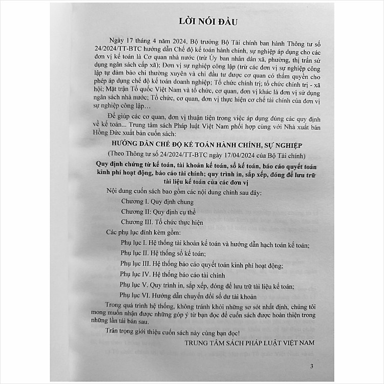 Hướng Dẫn Chế Độ Kế Toán Hành Chính Sự Nghiệp theo Thông tư 24/2024/TT-BTC (V2456T) - Ảnh 2