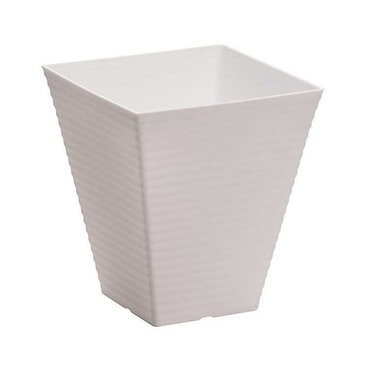 Chậu trồng hoa vuông màu trắng cao 19,3cm - Hàng Nội Địa Nhật