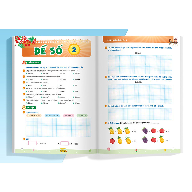 Phiếu ôn hè Toán lớp 3 (MG) - Ảnh 3