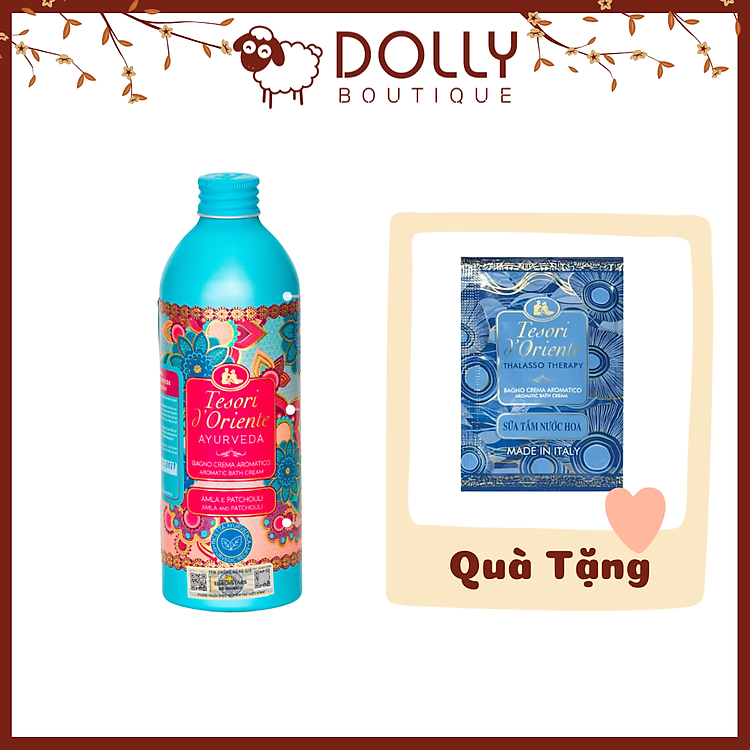 Sữa tắm Tesori d’Oriente Ayurveda tươi mát 500ml + Tặng Gói Sữa Tắm Tảo Mini