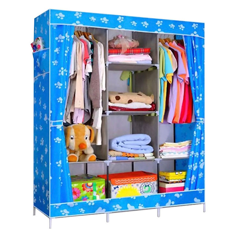 Tủ vải quần áo 3 buồng 8 ngăn cỡ đại Panda