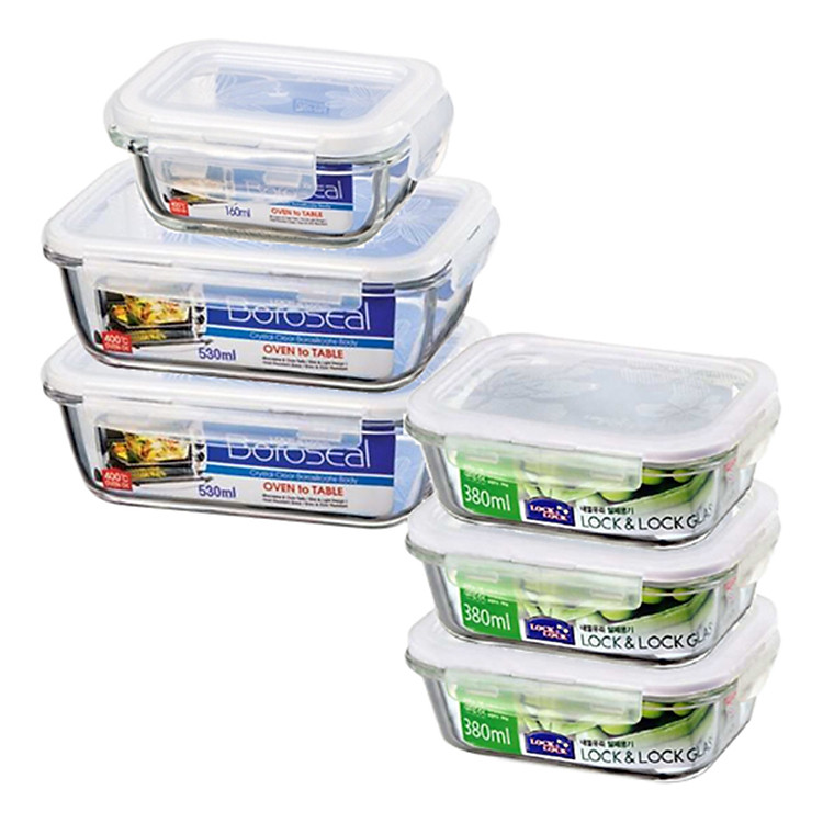 Bộ 6 Hộp Thủy Tinh Lock&Lock LLG426S6