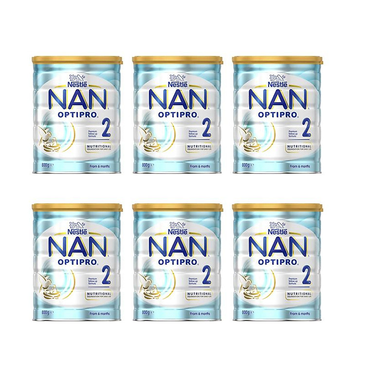 NGUYÊN THÙNG 6 LON SỮA NAN OPTIPRO SỐ 2 (800G) - Từ 6 đến 12 tháng tuổi