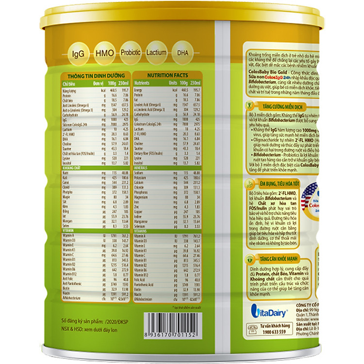 Nơi mua Sữa Bột Vitadairy COLOSBABY BIO GOLD 1+ Chất lượng Giá rẻ - Hình ảnh 2