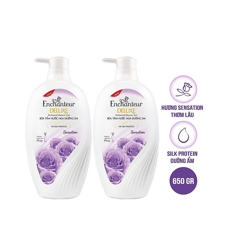 Combo 2 Sữa tắm hương nước hoa Enchanteur Sensation 650gr/ Chai