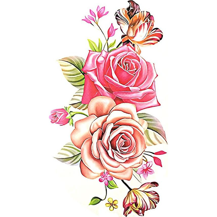 Hình Xăm Dán Hoa Hồng QSA113