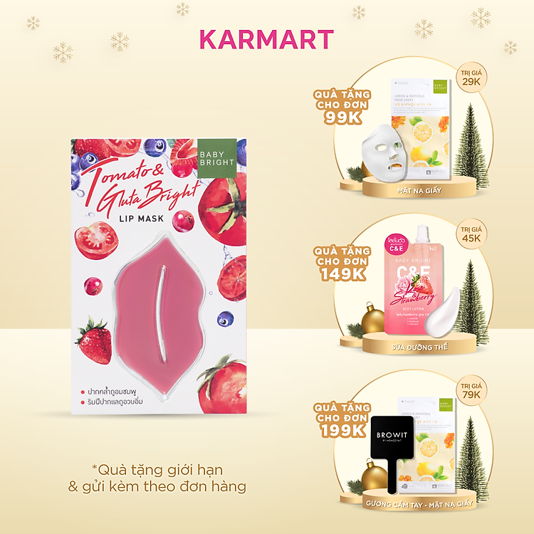 Mặt Nạ Môi Cà Chua Baby Bright Tomato & Gluta Bright Lip Mask 10g