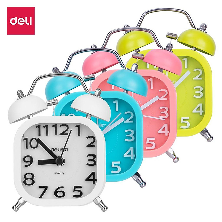 Đồng hồ vuông báo thức Deli - 9035