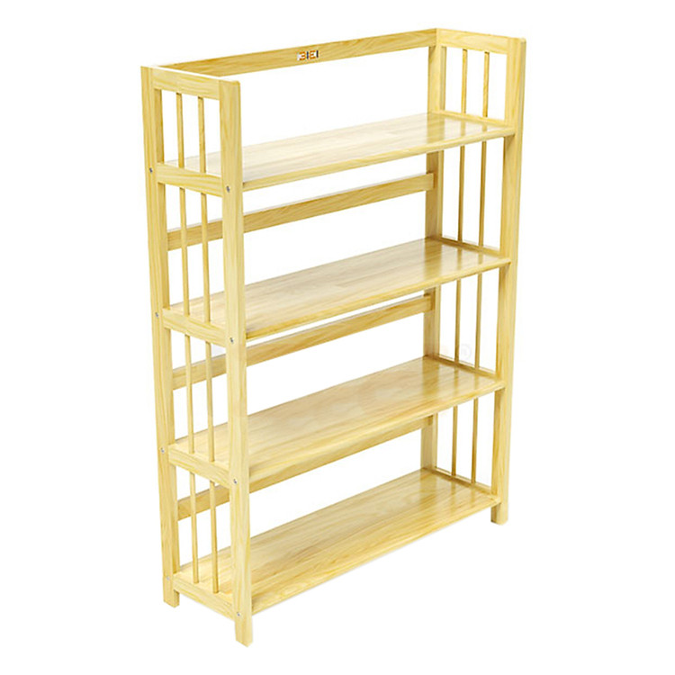 Kệ Sách 4 Tầng Gỗ Cao Su IBIE HB490RN (90cm) - Màu Tự Nhiên