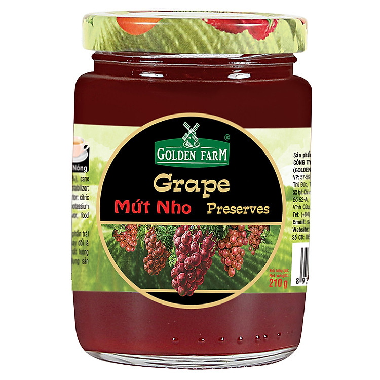 Mứt Nho Golden Farm 210g