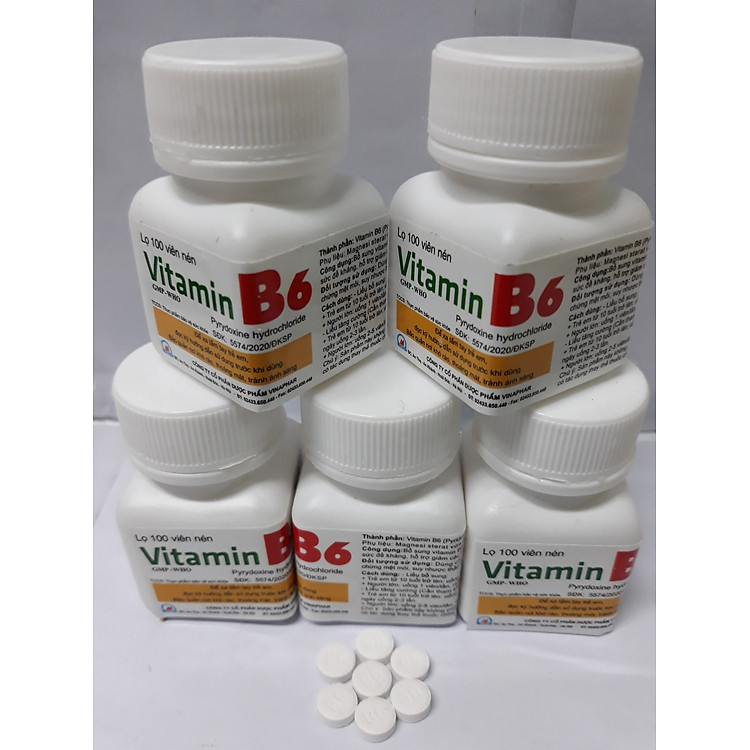 Vitamin B6 Vinaphar Combo 5 Chai 100 viên