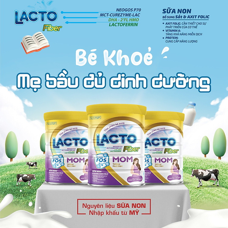 Mua Sữa bầu Lacto Fiber Mom 900g Chính hãng Ưu đãi - Hình ảnh 4
