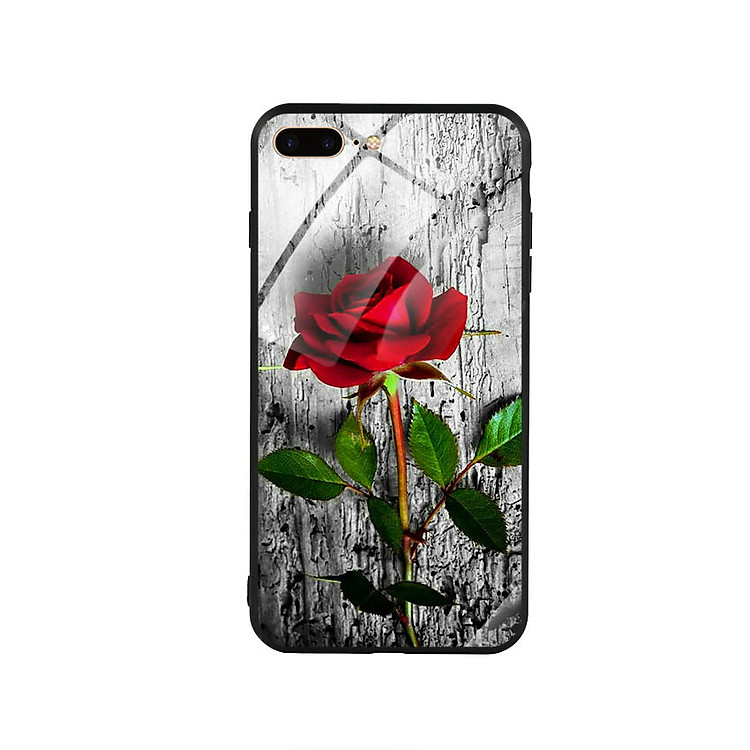 Ốp lưng kính cường lực cho điện thoại Iphone 7 Plus / 8 Plus - Rose 09