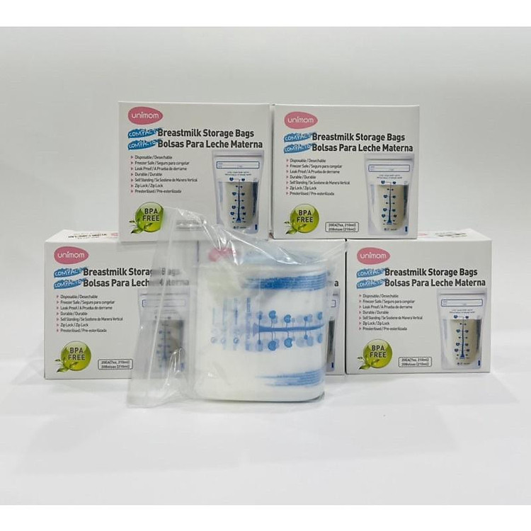 Túi trữ sữa Unimom 210ml – Hộp 20 túi Chính hãng Ưu đãi