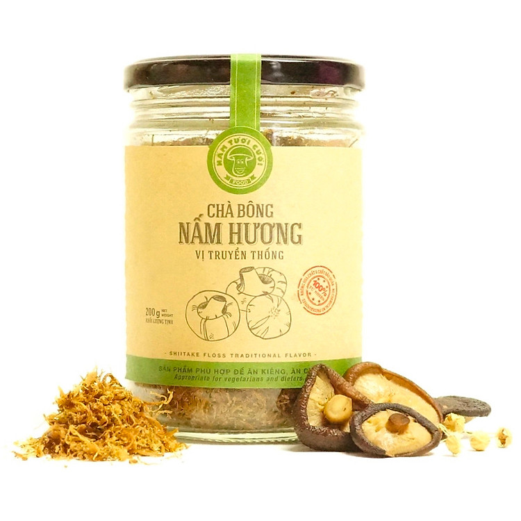 Chà bông nấm hương Nấm Tươi Cười (vị truyền thống) - Phù hợp ăn chay và bổ dưỡng cho sức khoẻ