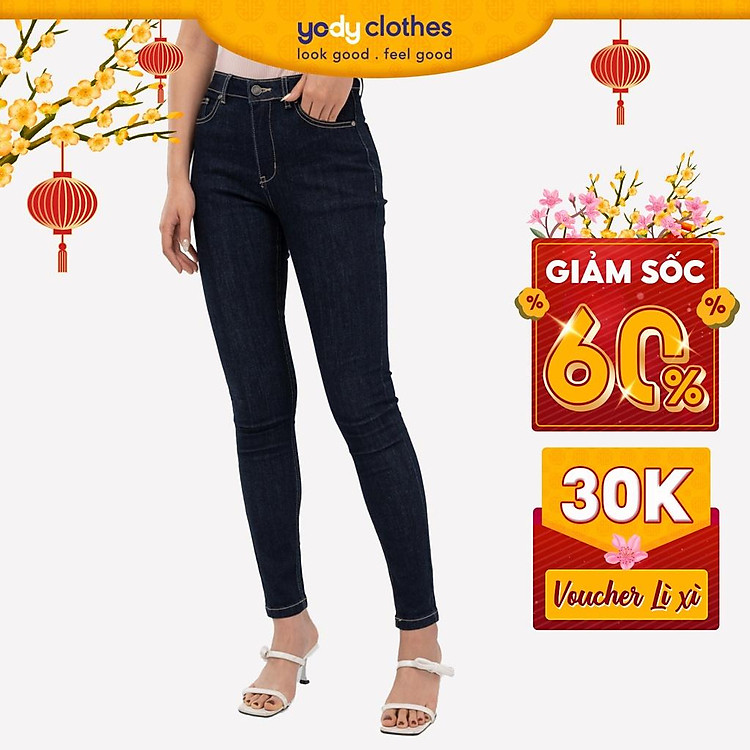 Quần jean nữ YODY lưng cao ôm tôn dáng phù hợp đi chơi, công sở QJN3102