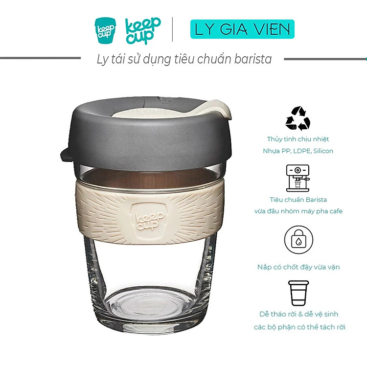 Mua Ly Thủy Tinh KeepCup Brew 12oz (355ml) Xuất Xứ Úc Hoàn hảo cho cà phê espresso, macchiato