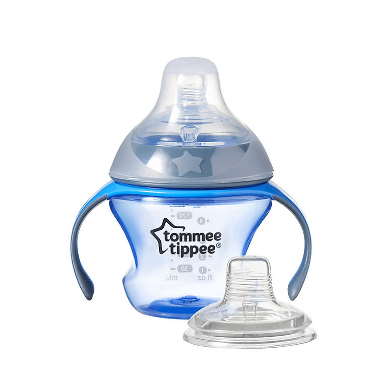 Bình tập uống chuyển tiếp 2in1 Tommee Tippee 150ml từ 4-7 tháng - Transition Xanh Dương
