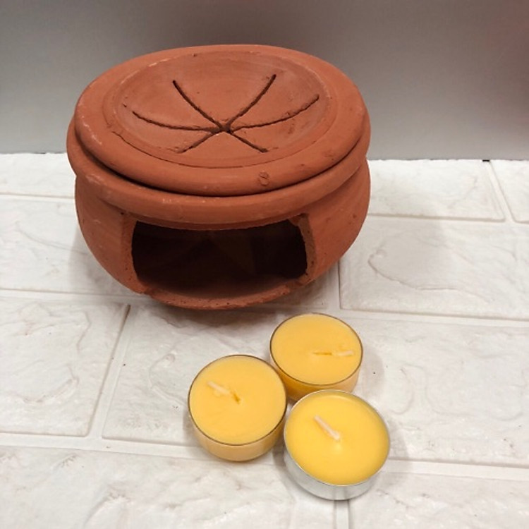 Bếp đốt bồ kết, tẩy uế, làm lư xông tinh tươi dầu bằng xã, vỏ chanh tươi,(Tặng 3 nến bơ,) TP1041