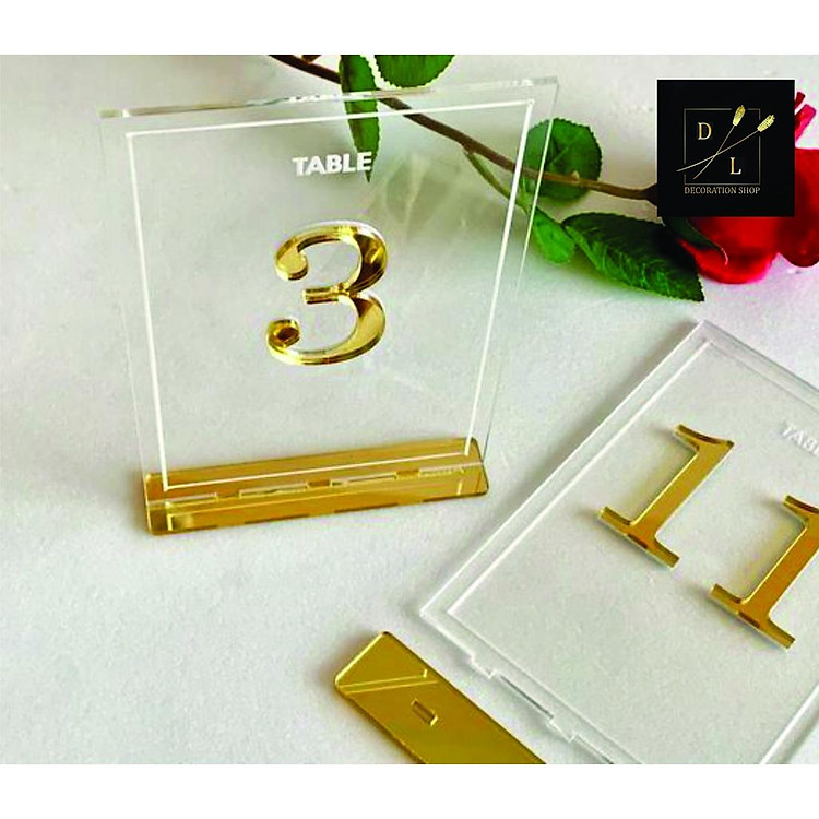 Thẻ Số Bàn Mica Cao Cấp (Màu và Số tùy chọn )