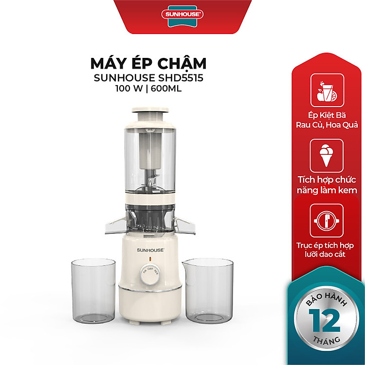 Máy ép chậm Sunhouse Mama SHD5515 600ml - Hàng chính hãng