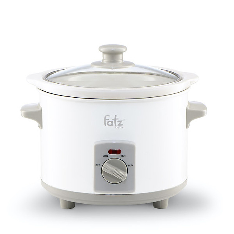 Nồi nấu cháo ăn dặm cho bé 1.5L Fatzbaby FB9015MH ( TRẮNG GHI ) - Tặng 01 chén sứ ( ngẫu nhiên )