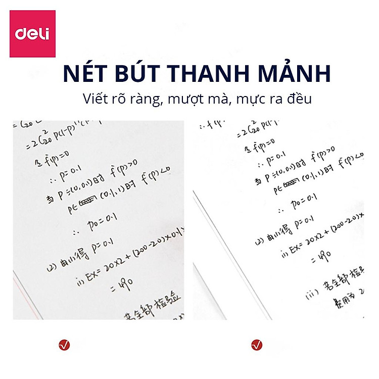 Bút Bi Nước Mực Gel Ngòi 0.5mm Deli (Ngòi đen) - Ảnh 6