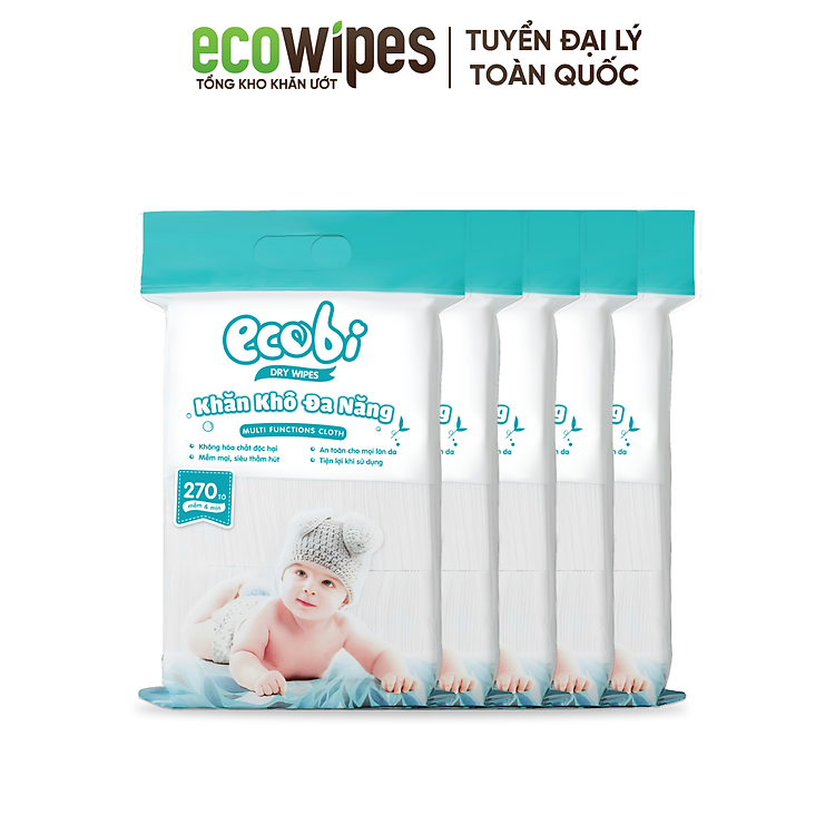 Tham Khảo tại ConCung: Thùng 5 túi khăn vải khô Ecowipes , nhận ngay nhiều Ưu đãi