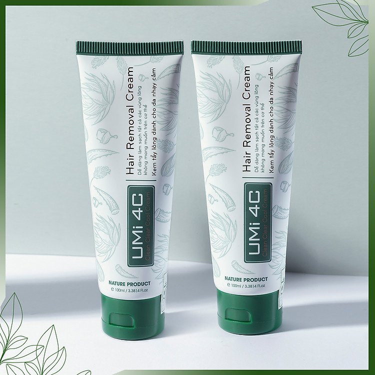 COMBO 2 HỘP KEM TẨY LÔNG UMIHA (65ml x2) cho Chân Tay Nách Bikini Ngực Bụng Toàn thân Body an toàn cho da nhạy cảm