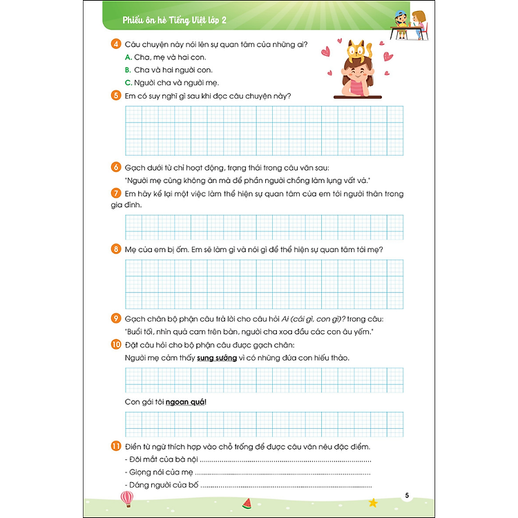 Phiếu ôn hè Tiếng Việt lớp 2 - Ảnh 4
