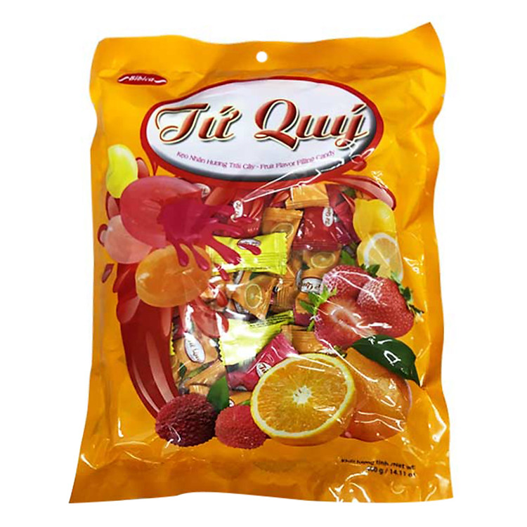 Kẹo Nhân Hương Trái Cây Tứ Quý Bibica (400g)