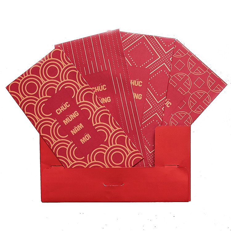 Xấp Bao Lì Xì Ruột Đỏ Cao Cấp Kim Tân Niên