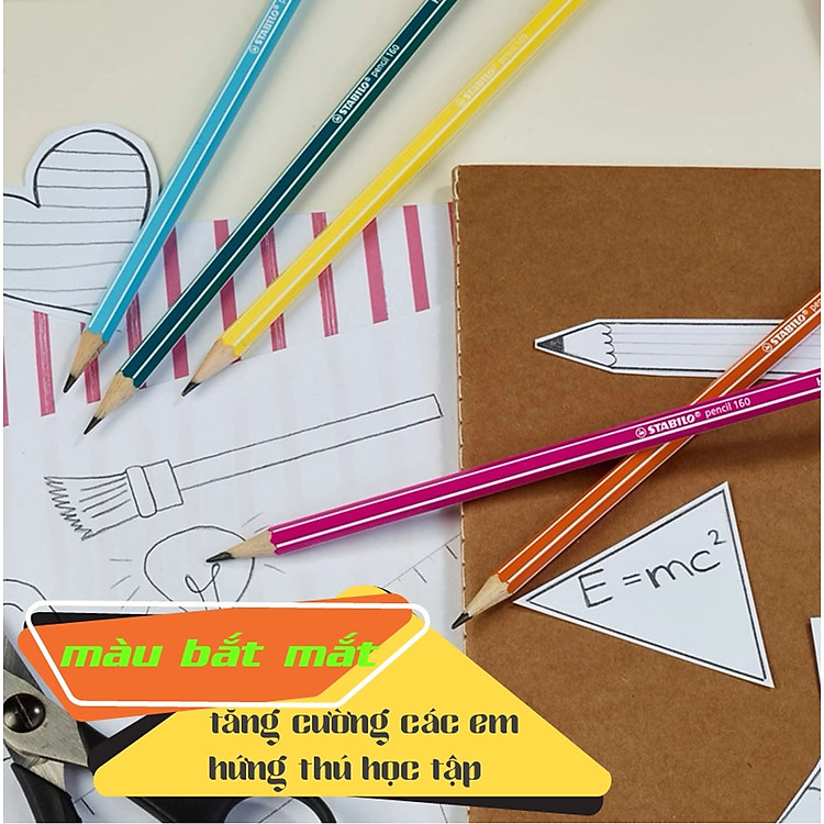 Bộ Bút Chì Gỗ STABILO Pencil 2160 HB (6 chiếc) + Chuốt Chì PS4538 (5 chiếc) - Ảnh 4