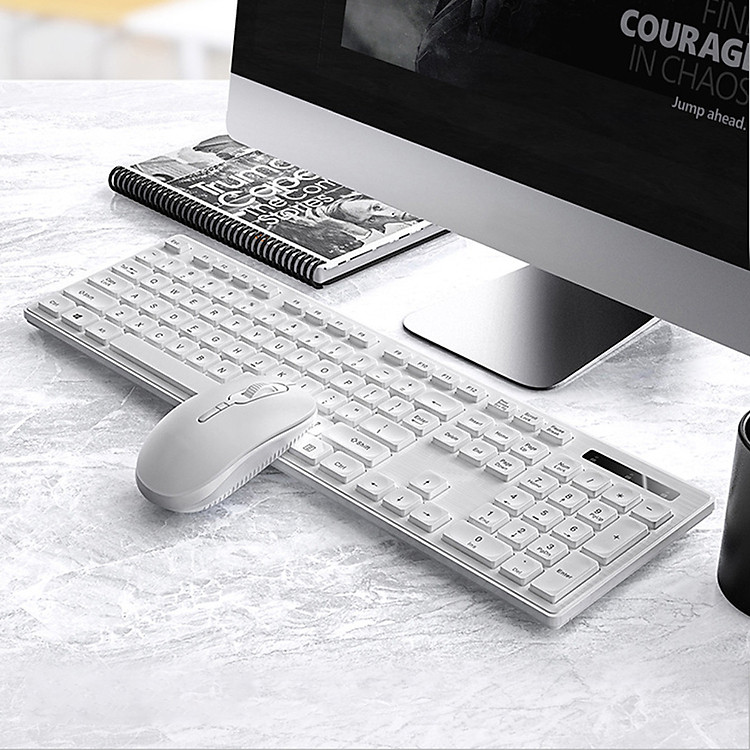 Combo bàn phím và chuột không dây V3Max chống nước tốt, thiết kế lõm tạo cảm giác gõ tốt hơn và có chế độ tự ngắt kết nối thông minh