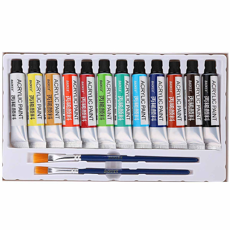 Màu Vẽ Dầu Tuýp Baoke WP801 (12 màu)