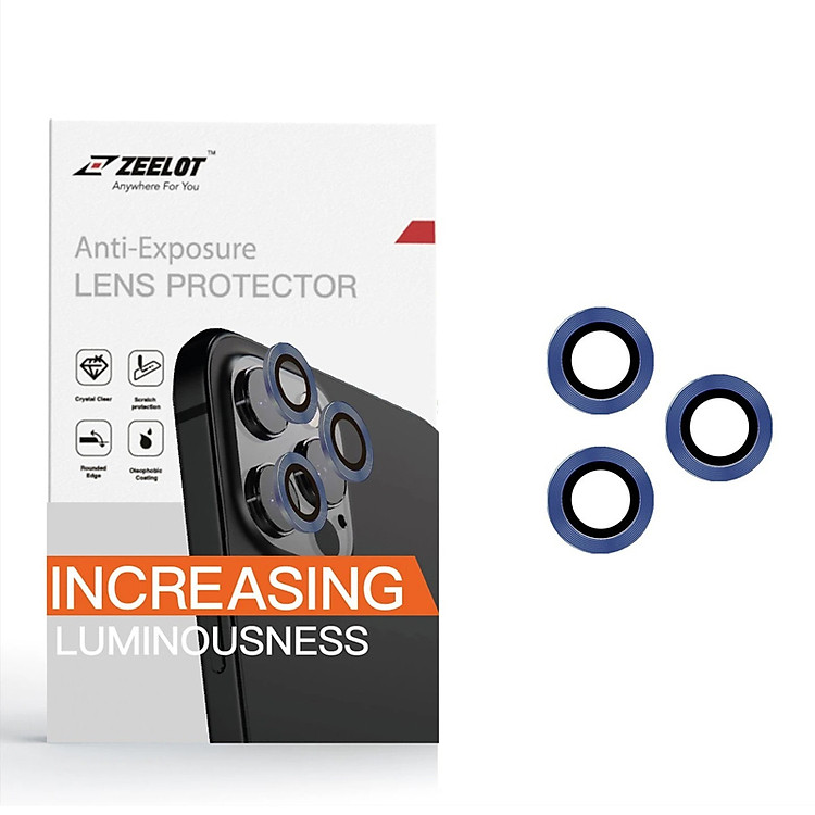 Dán Cường Lực Bảo Vệ Camera dành cho iPhone 11/11 Pro/11 Pro Max/12/12 Pro/12 Pro Max Zeelot Titanium Steel Viền Màu - Hàng Nhập Khẩu
