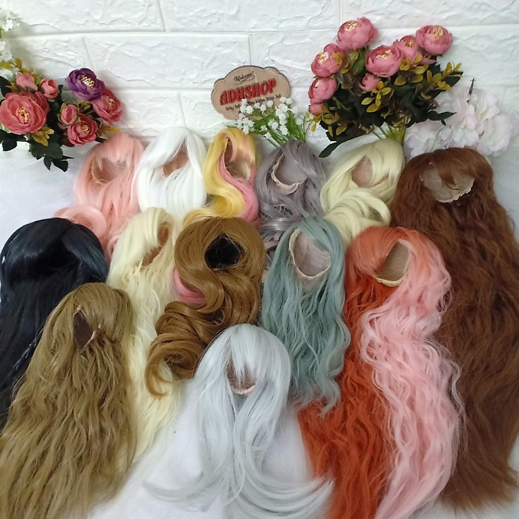 Tóc giả cho búp bê 60cm dạng đội đầu