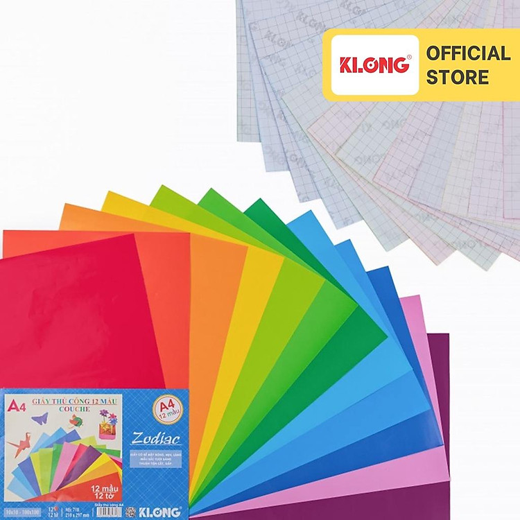 Giấy thủ công Couche A4 (12 màu)