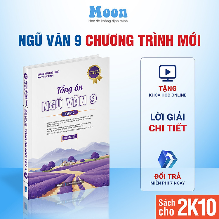 Sách Ngữ văn 9 Chương trình mới - Tổng ôn Ngữ văn 9 ôn thi vào 10, ngữ văn lớp 9 Moonbook