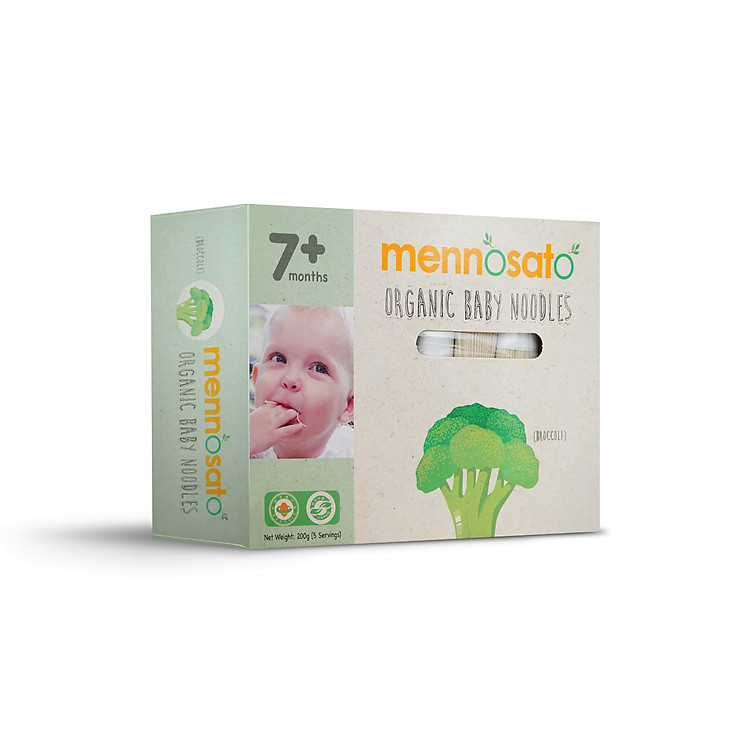MÌ ăn dặm hữu cơ cho bé vị bông cải xanh 200g Men No Sato
