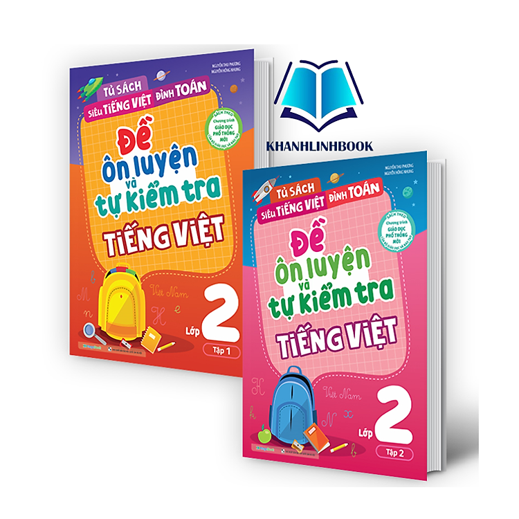 Combo Đề ôn luyện và tự kiểm tra tiếng Việt lớp 2 tập 1 + 2