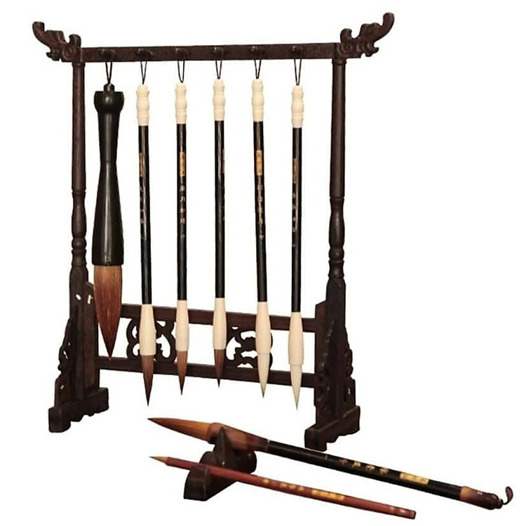 Giá treo bút cọ thư pháp Đầu Rồng12 nút