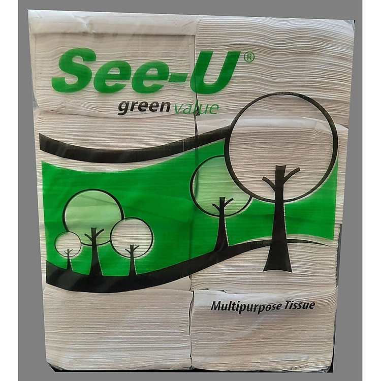 Combo 8 gói Khăn Giấy Đa Năng See-U 2 Lớp 150 Tờ/gói